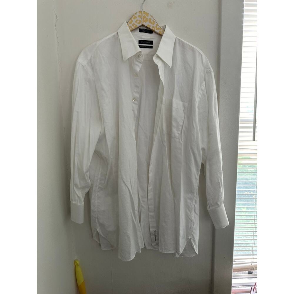 John W. Nordstrom White Button Front Traditional Fit | 18 - 34